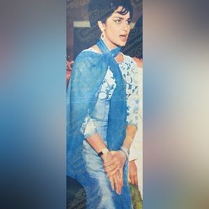 Like new ladies Bollywood custom embroidered blue churidar kurta set